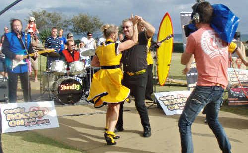 Gold Coast dancers on show during the Today Show’s broadcast from Coolangatta. Gold Coast dancers on show during the Today Show’s broadcast from Coolangatta.